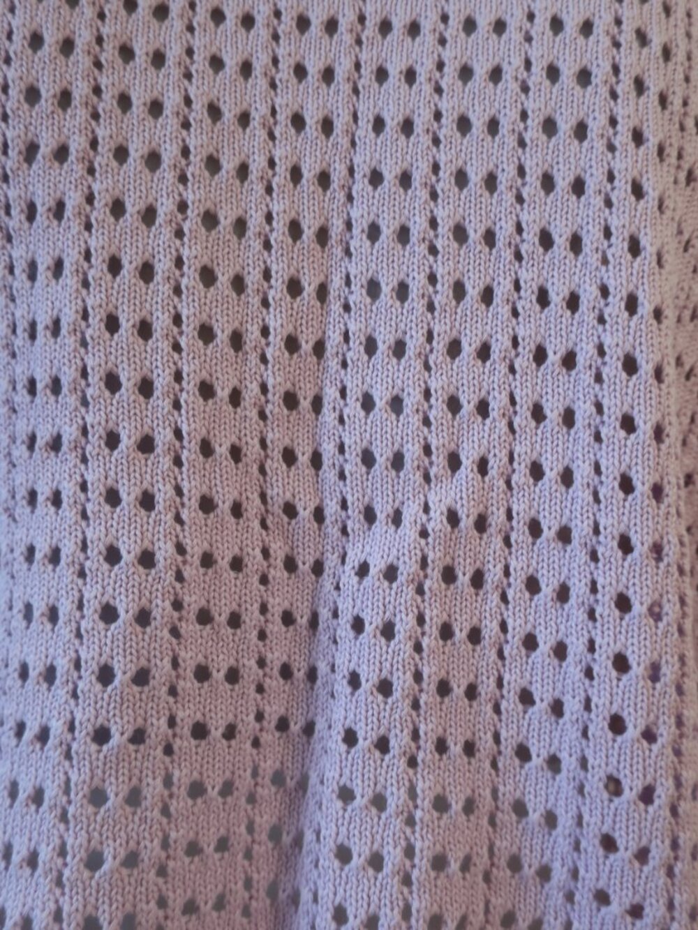 Womens Kokun Lilac (Item- 27) Open Knit V-Neck Cotton Cardigan Sweater XS - Picture 7 of 9